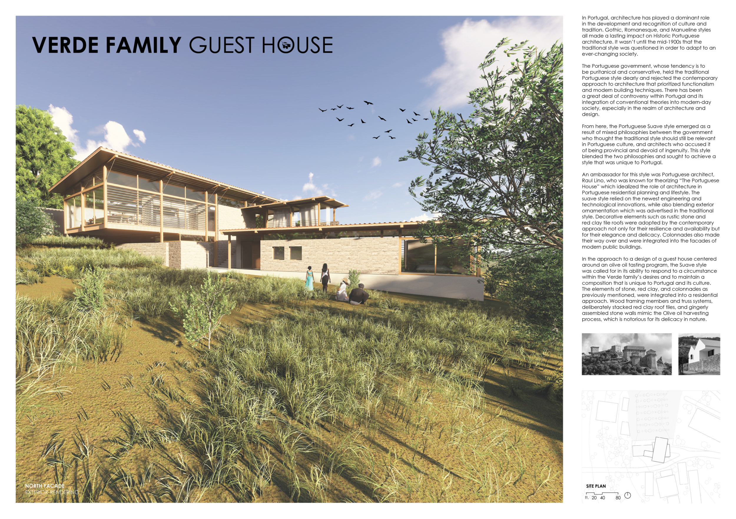 Architecture project // Terracotta Roof and Stone Cladding Enhancing ...